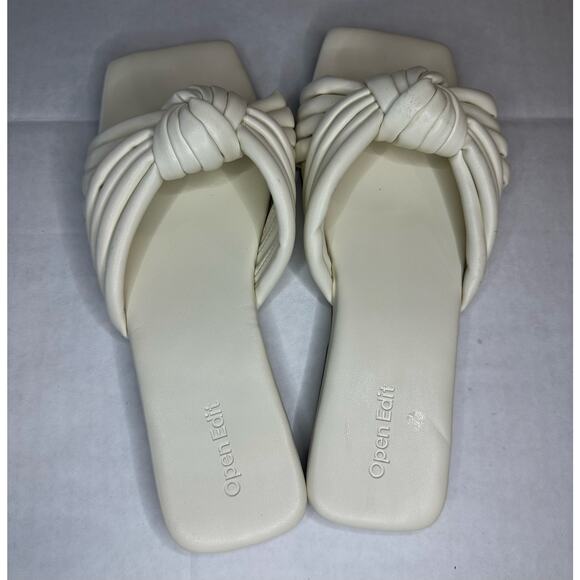 Open Edit twisted slides White Women's Size 7 M - Picture 6 of 6